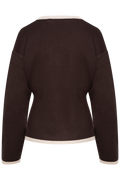 Yenahiw Contrast Cardigan - Chocolate Brown