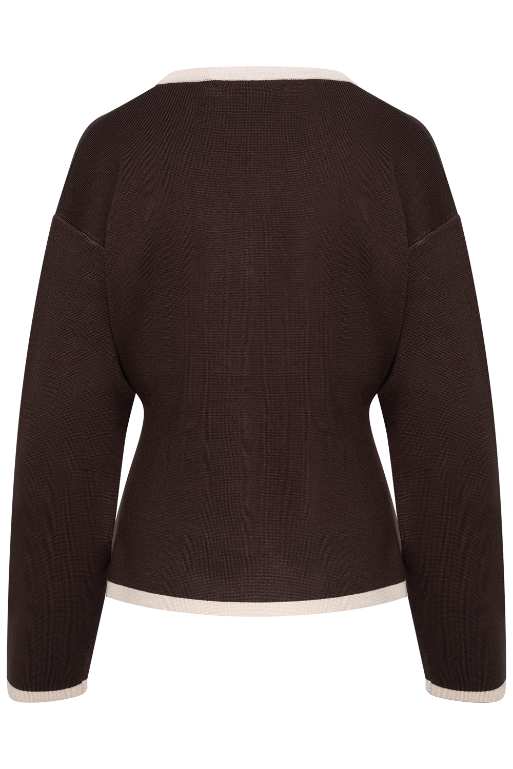 Yenahiw Contrast Cardigan - Chocolate Brown