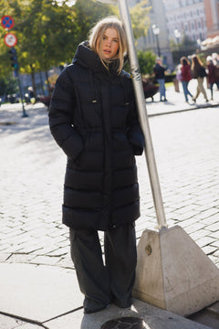 Sonja Down Belt Jacket - Black