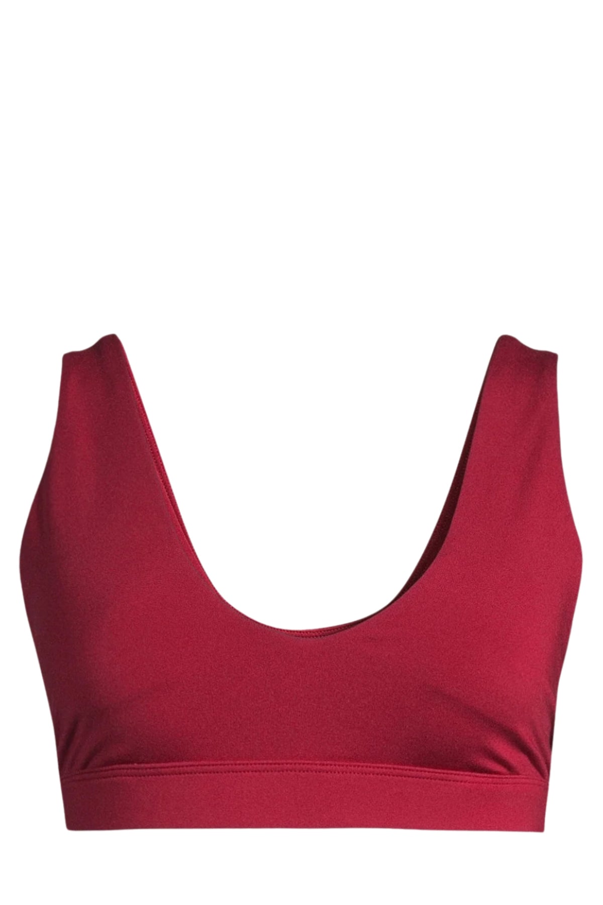 Soft Touch Padded Sports Bra - Maroon Red