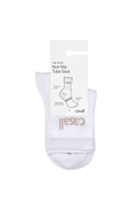Non-Slip Tube Sock - White