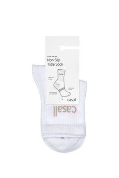 Non-Slip Tube Sock - White
