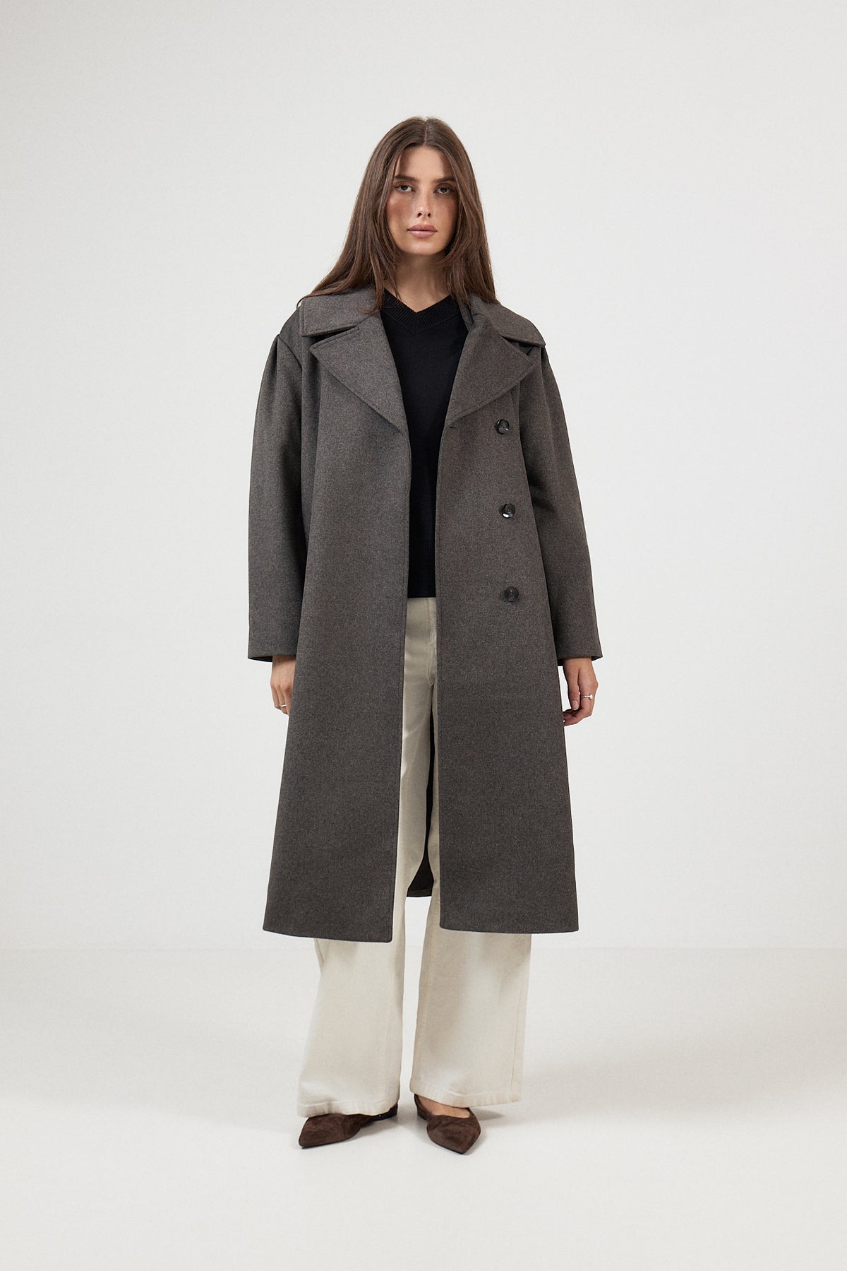Cylle Coat - Navy Twill Melange