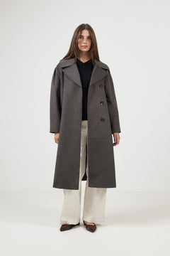 Cylle Coat - Navy Twill Melange