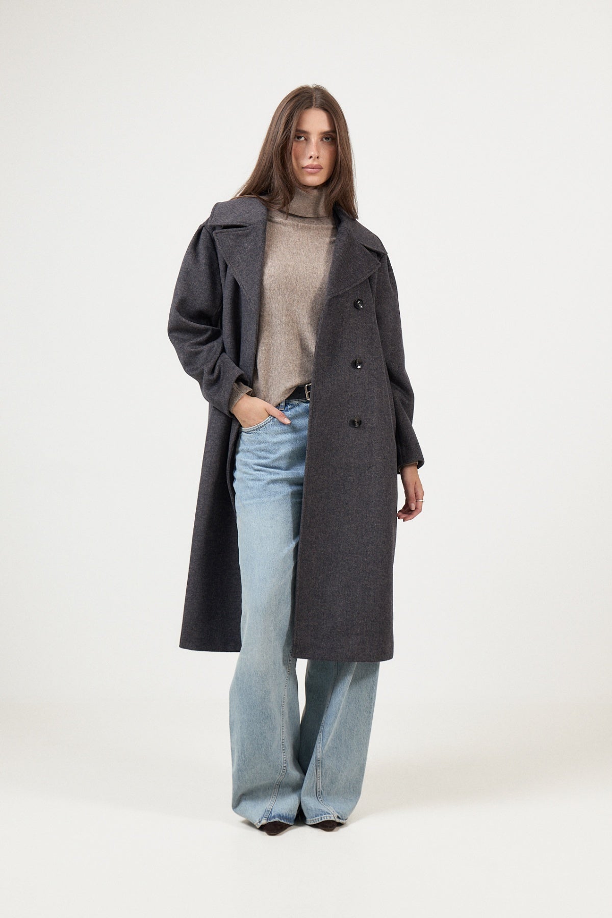 Cylle Coat - Taupe Melange