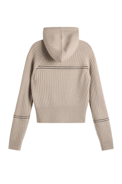 Hilda Knitted Rib Hoodie - Moonbeam