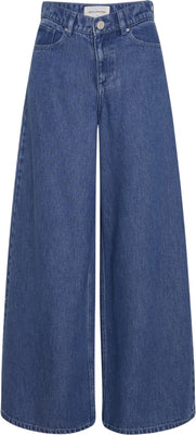Ago Rue Wide Pants Long - Mid Blue Wash