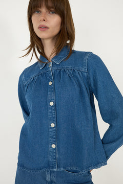 Ago Rue Shirt - Mid Blue Wash