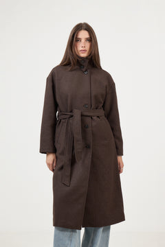 Keola Secilia Wool Coat - Hot Fudge