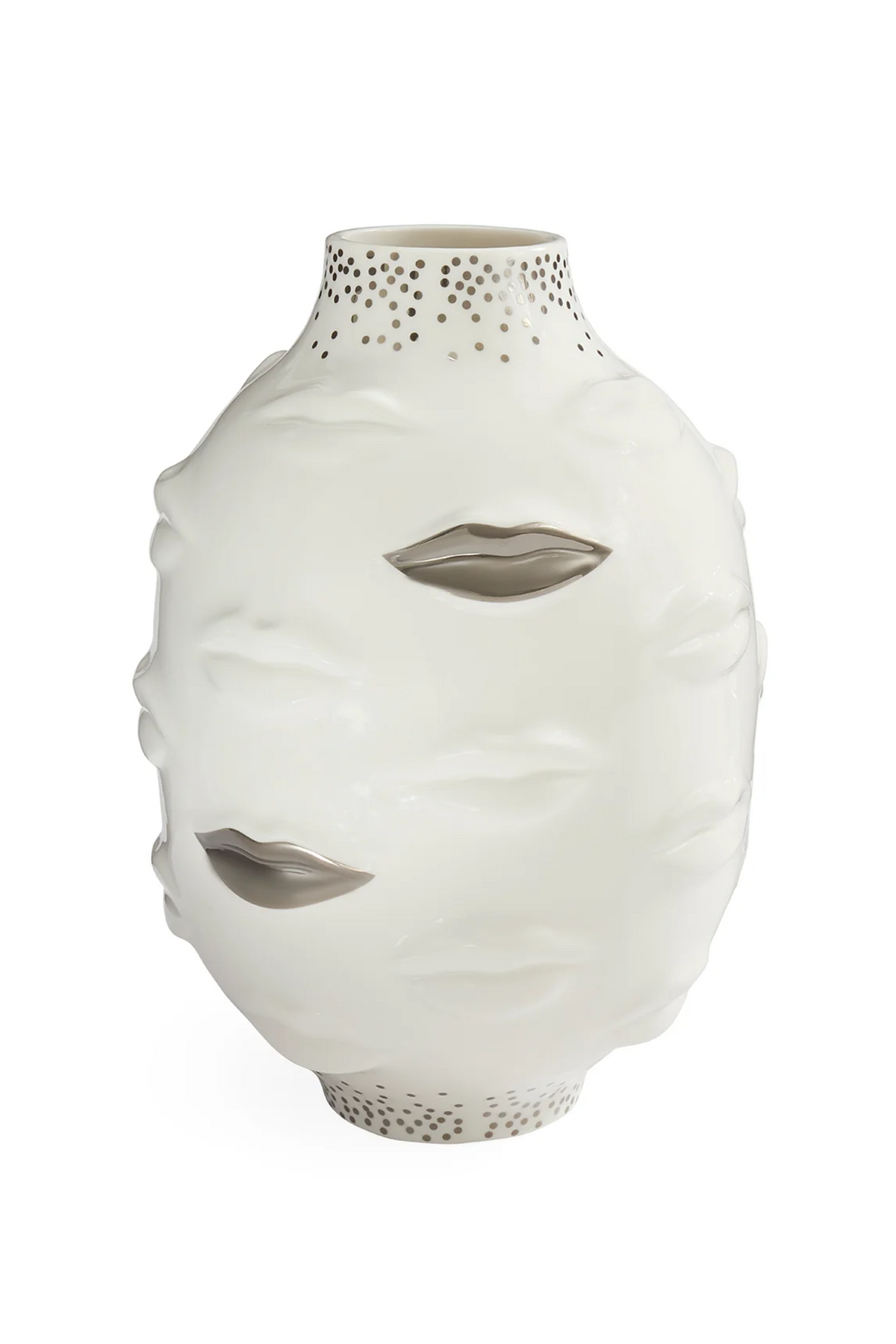 Sparkling Round Gala Vase - White