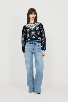 Natalia  Knit Sweater - Burgundy