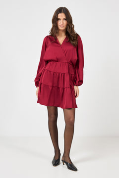 Hedvig Satin Mini Dress - Wine