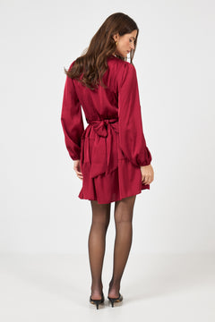 Hedvig Satin Mini Dress - Wine