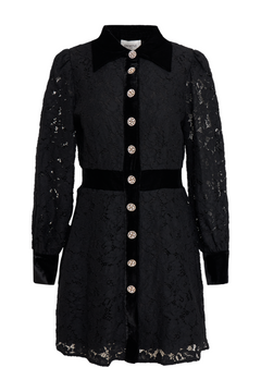 Thilde Lace Mini Dress - Black