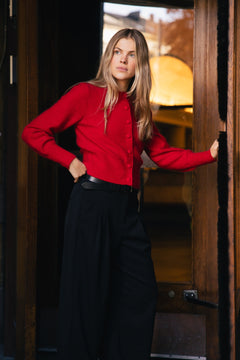Rue Wool Mohair Cardigan - Red