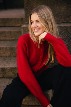 Rue Wool Mohair Cardigan - Red