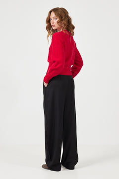 Rue Wool Mohair Cardigan - Red
