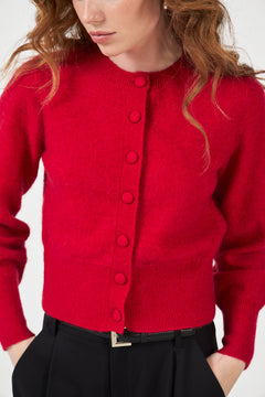 Rue Wool Mohair Cardigan - Red