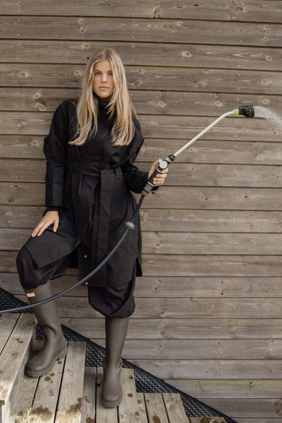 Mia Tech Rain Coat - Black