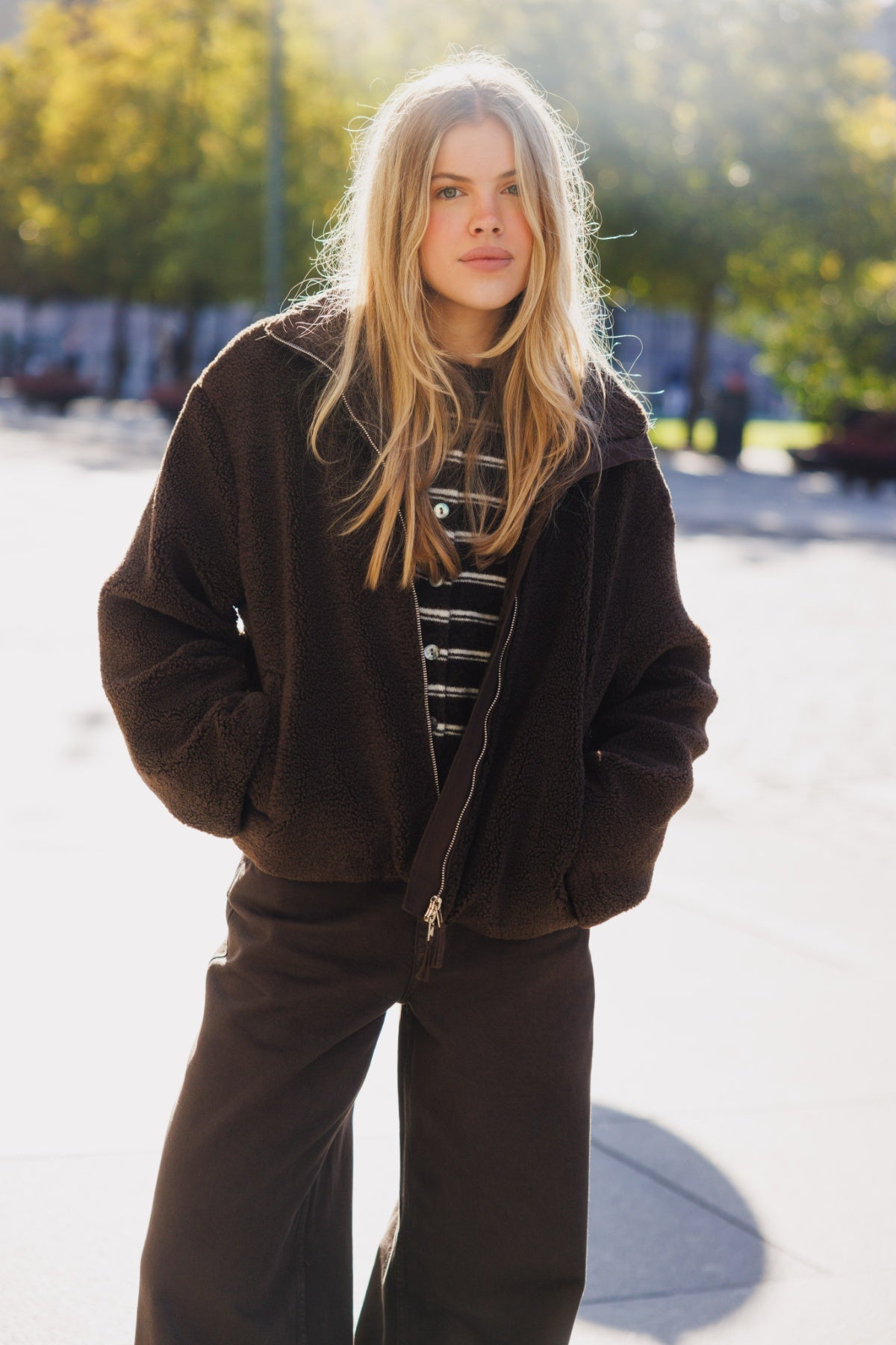 Karoline Teddy Jacket - Dark Brown