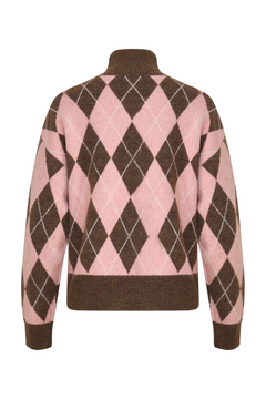 Eve Wool Argyle Sweater - Pink