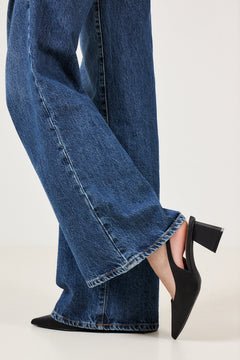 Pia Slingback Satin - Black