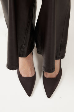 Pia Slingback Satin - Coffee