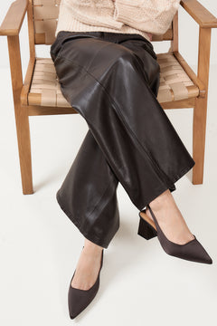 Pia Slingback Satin - Coffee