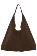 Suna Suede Tote Bag - Dark Brown