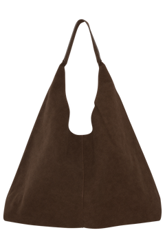 Suna Suede Tote Bag - Dark Brown