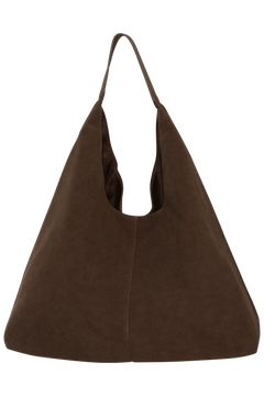 Suna Suede Tote Bag - Dark Brown