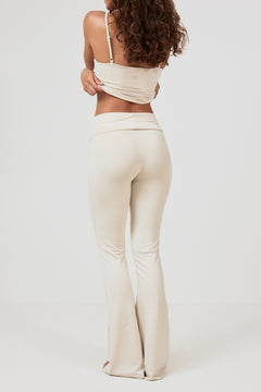 WrapMe Foldover Flare Pant - Creme