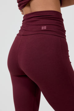 WrapMe Foldover Flare Pant - Burgundy