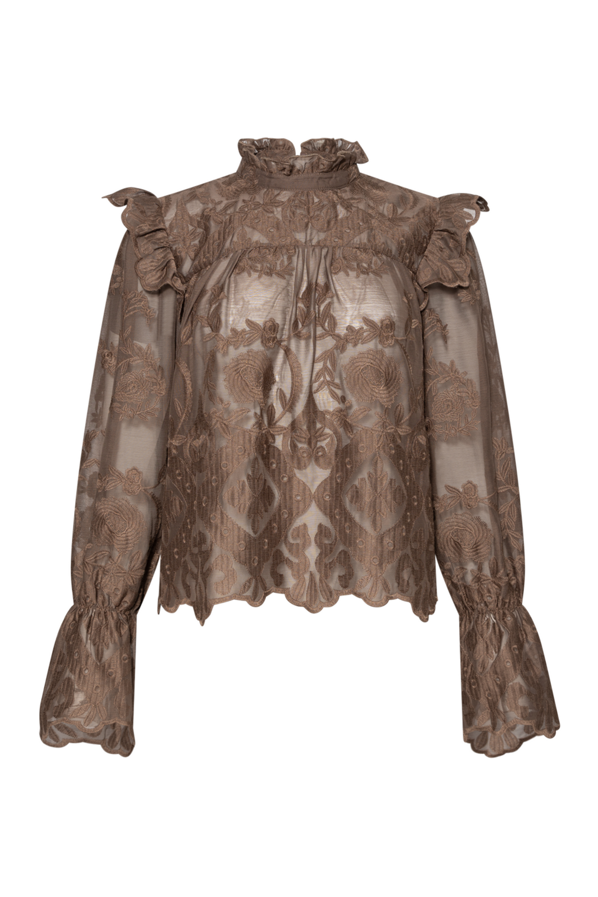 Ellinoric Lace Shirt - Vintage Brown
