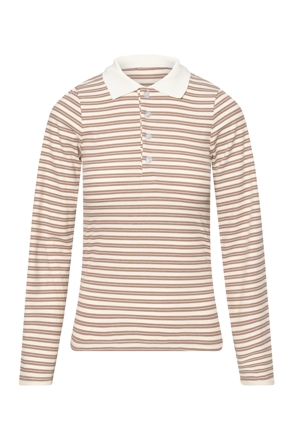 Livaic Polo - White Brown Stripes