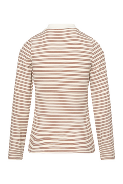 Livaic Polo - White Brown Stripes