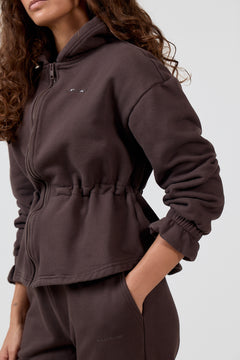 ZipMe Peplum Jacket - Mocca Brown