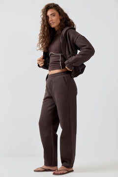 ZipMe Peplum Jacket - Mocca Brown