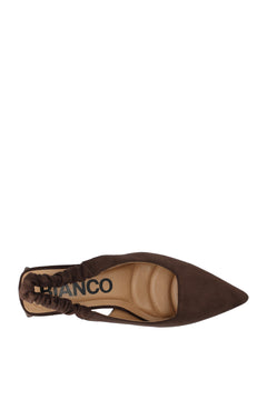 Biamaralyn Scrunchie Slingback Faux Suede - Brown