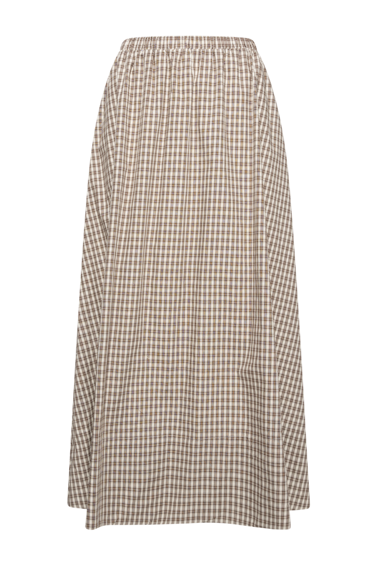 Milleic Long Skirt - Brown Checks