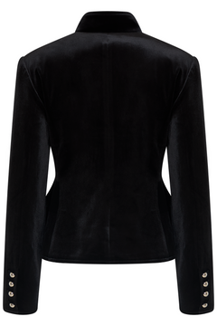 Alice Velvet Fitted Jacket - Black