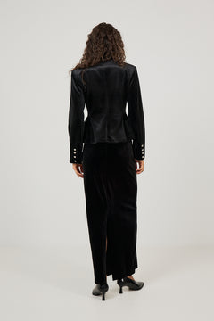Alice Velvet Fitted Jacket - Black