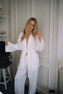 Mel Cotton Pointelle Pj Pants - Off White