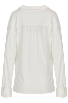 Meli Cotton Pointelle Pj Shirt - Off White