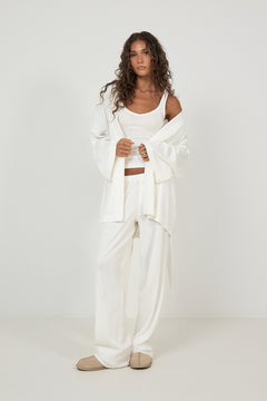 Monique Cotton Pointelle Robe - Off White
