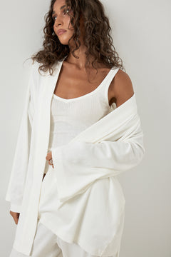 Monique Cotton Pointelle Robe - Off White