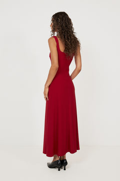 Marine Maxi Dress - Deep Red