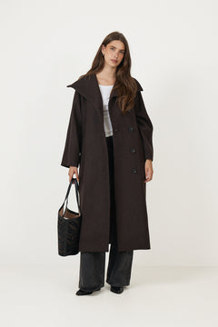 Zorahiw Long Coat - Chocolate Brown