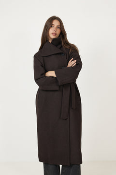 Zorahiw Long Coat - Chocolate Brown