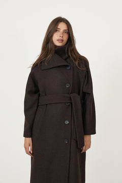Zorahiw Long Coat - Chocolate Brown